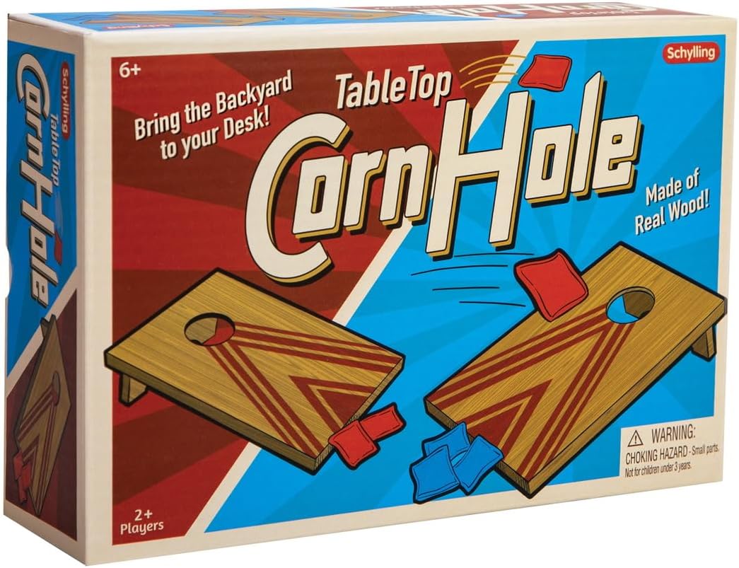 Schylling Table Top Corn Hole Game. Brown. (Model: TCH)